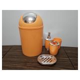 Plastic Orange Bathroom Set