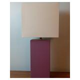Purple Rectangular Table Lamp 21' tall