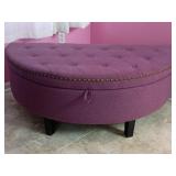 Purple Upholstered Half Moon Storage Ottoman
