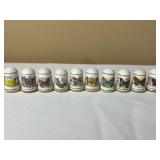 10 Vintage Franklin Porcelain Butterfly Thimbles
