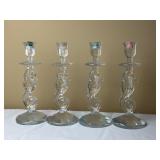 Glass Sea Horse Candlesticks