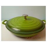 Amazon Basics Green Enameled Cast Iron Braiser