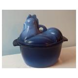 Lodge 2qt. Blue Hen On Nest Enameled Cast Iron Pot