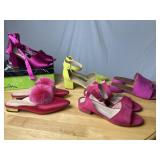 5 Pairs Pink/Chartreuse Dress Shoes Size 9/ 9.5