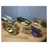 5 Pairs Metallic Franco Sarto Shoes Sizes 9 & 9.5