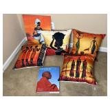 African Themed Artwork, Throw Pillows, & Coffee