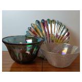 Opalescent Bowls & Shell Platter