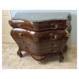 French Style Marble Too Bombe Commode Dresser