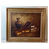 Framed Oil on Canvas 'Violin Study'