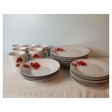 26 pc. H2K Red Poppy Dinnerware Set