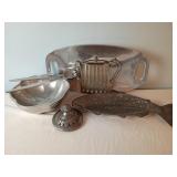 Metal Platter, Bowl, Tray & Trivet