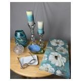 Teal Home Decor Item: Decorative Vase, Wall Art,