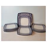 11 Roscher Blue Luxury Square Salad Plates &