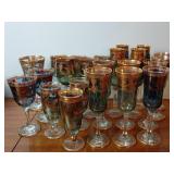 Lavorato A Mano Italian Art Glass Stemware 23 pc.