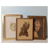 3 Framed Multi Media Wall Hangings