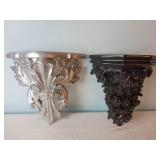 2 Ornate Wall Bracket Shelves