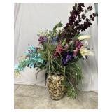 Lemon Vase Full of Artificial Flowers