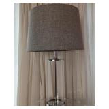 Clear Glass Cylindrical Table Lamp 21' tall