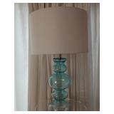 Blue Glass Table Lamp  23.5' tall