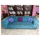 Teal Tuffed Velvet Sofa