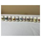 11 Vintage Franklin Porcelain Butterfly Thimbles