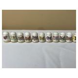 11 Vintage Franklin Porcelain Butterfly Thimbles