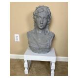 Plaster Female Sculptural Bust & Stand