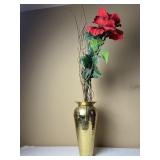 Large Vintage Hammered Brass Vase & Giant