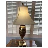 Vintage Heavy Polished Brass Table Lamp