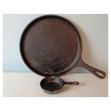 Logde Round Cast Iron Griddle & Mini Pan