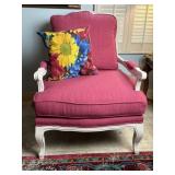 Baxton Studio Pink/White Oversized Accent Chair