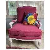 Baxton Studio Pink/White Oversized Accent Chair
