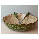 Temp-tations Green Floral Lace Serving Bowl &