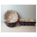 Temp-tations Blue Floral Lace Mixing Bowls &