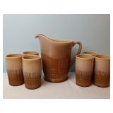 Fenton Lincoln Inn Chocolate Slag Glass Pitcher &