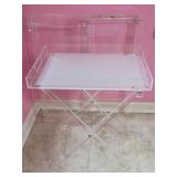 3 Clear Acrylic Folding Tray Tables