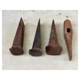 Vintage Iron Splitting Wedges and Tool