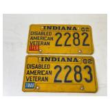 1982 Indiana Disabled Veteran License Plates