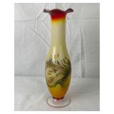 Art Glass Ruffled Bud Vase