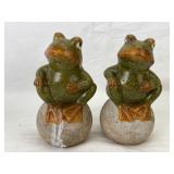 Set of Two Ceramic Frog Figurines