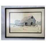 Vintage Bolette Farmhouse Barn Drawing