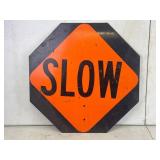 Vintage Double-Sided Slow/Stop Sign