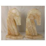 Pair of Carved Onyx Horse Bookends