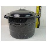 Vintage Black Speckled Enamel Canning