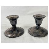 Pair of Weighted Sterling Candlestick Holders