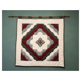 Heart Motif Pieced Wall Quilt