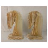 Pair of Carved Onyx Horse Bookends