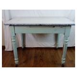 Vintage Painted Wood Enamel Top Table
