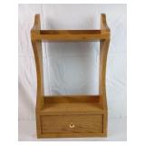 Oak Wall Shelf with Drawer