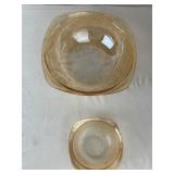 2 Vtg Jeannette Floragold Louisa Glass Bowls